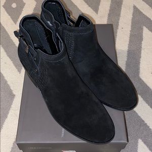 Black suede booties
